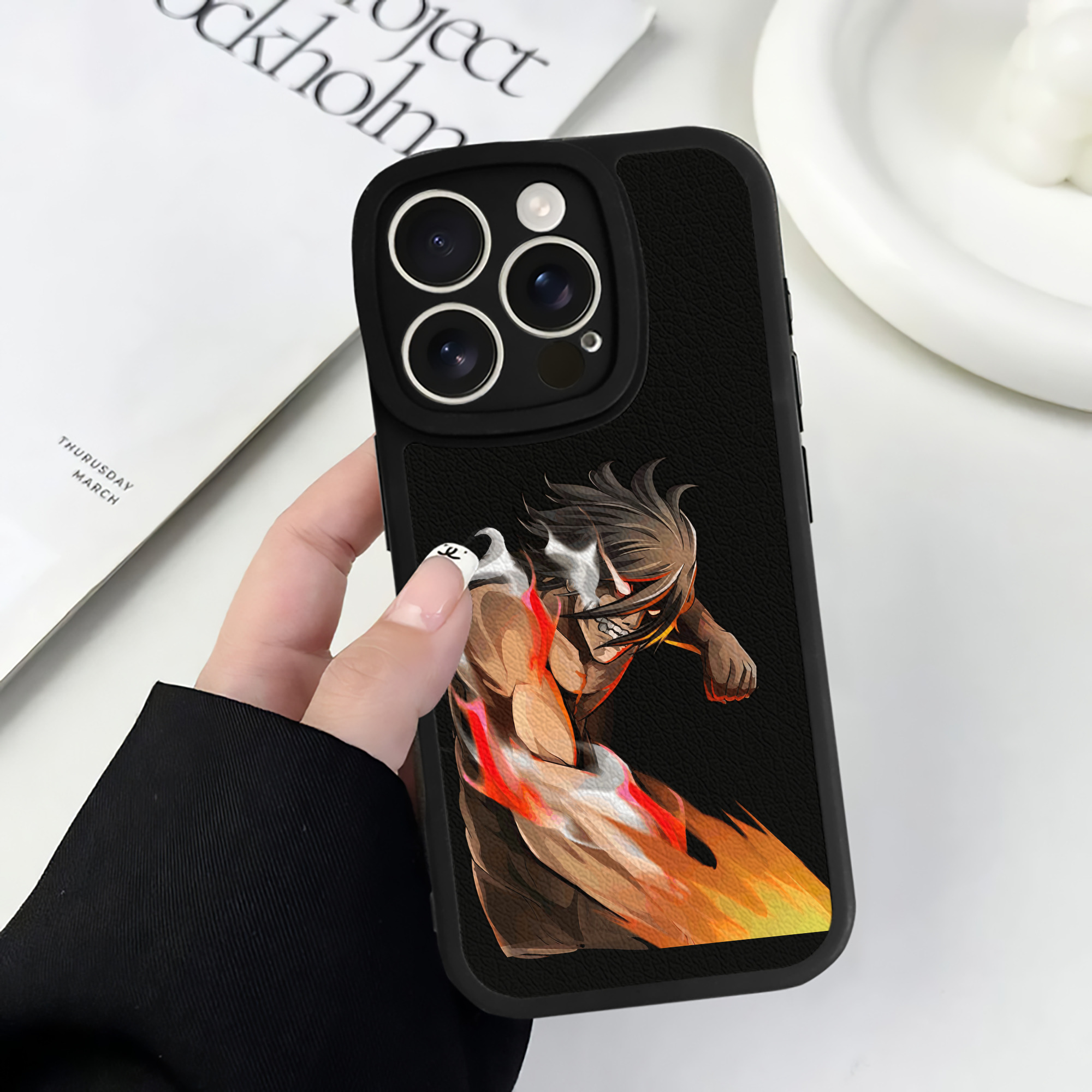 （画像用） 進撃の巨人 Attack on Titan 【iPhone 16シリーズ対応】シリコンスマホケース（レザー調） 材質：シリコン